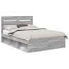 vidaXL Bedframe Grijs Sonoma 150 x 200 cm Massief grenenhout