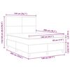 vidaXL LED Box Spring Bed Cr&egrave;me en Wit 140 x 200 cm Katoen Stof