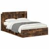 vidaXL Bedframe met opslag Gerookt eiken 140 x 190 cm Bewerkt hout