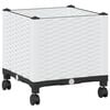 vidaXL Tuinschaal met wielen Wit 40 x 40 x 48 cm PP