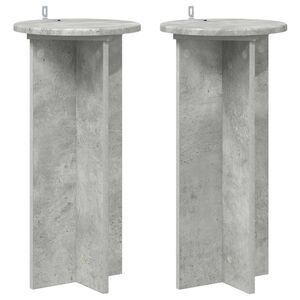 vidaXL Plantenstandaard 2 pcs Betongrijs 29,5 x 29,5 x 60 cm