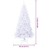 vidaXL Kunstkerstboom met 300 LED Wit 180 cm PVC en staal