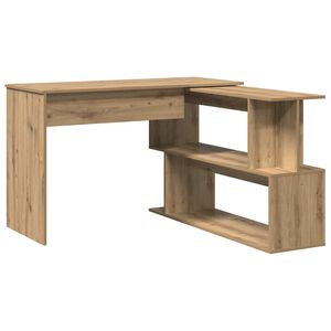 vidaXL Hoekbureau 200,5x50x76 cm bewerkt hout artisanaal eikenkleur