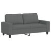 vidaXL Tweezitsbank 140 cm stof donkergrijs
