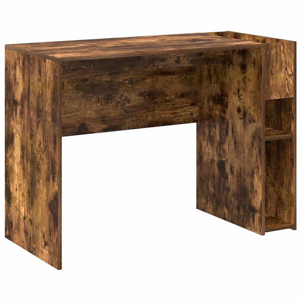 vidaXL Bureau Gerookt eiken 109 x 50 x 78 cm Bewerkt hout