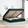 vidaXL Ottoman bed met matrassen 200x200cm fluweel donkergroen