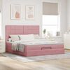 vidaXL Ottoman bed met matrassen 180x200cm fluweel roze