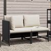 vidaXL 2-delige Loungeset met kussens poly rattan zwart