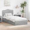 vidaXL Opslag bed met hoofdeinde Grijs Sonoma 70 x 190 cm Bewerkt hout