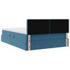 vidaXL Opbergbed met LED met matras Donkerblauw 140 x 190 cm Fluweel