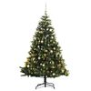 vidaXL Kunstkerstboom met scharnieren 150 LED en kerstballen 120 cm