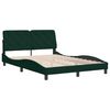 vidaXL Bedframe zonder matras 140x190 cm fluweel donkergroen