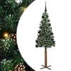 vidaXL Slanke Kerstboom Groen 150 cm PVC en massief dennenhout