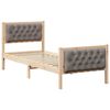vidaXL Bedframe met hoofdeinde Taupe 75 x 190 cm Massief grenenhout