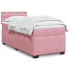 vidaXL Boxspring met matras fluweel roze 90x190 cm