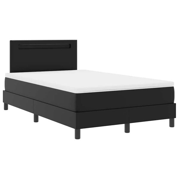 vidaXL Boxspringbed met matras Zwart 120 x 200 cm Kunstleer