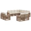 vidaXL Tuinbankenset 11 st Beige en Cr&egrave;me Wit poly rattan