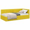 vidaXL Hoekbedframe met hoofdeinde Geel 90 cm x 190 cm Fluweel