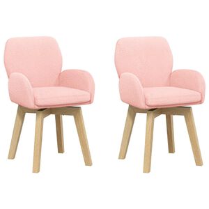 vidaXL Draai Eetstoelen 2 pcs Boucl&eacute; Roze 54 x 58 x 87 cm