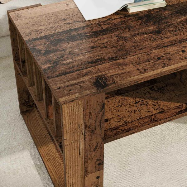 vidaXL Salontafel Oudhout 92 x 49,5 x 45 cm Bewerkt hout