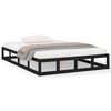 vidaXL Bedframe massief hout zwart 120x190 cm
