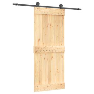 vidaXL Schuifdeur 85 x 210 cm Massief Grenenhout (Niet-Behandeld)