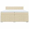 vidaXL Boxspring met matras stof cr&egrave;mekleurig 200x200 cm