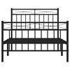 vidaXL Bedframe met hoofd- en voeteneinde metaal zwart 100x190 cm