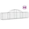 vidaXL Schanskorven 8 st gewelfd 200x30x40/60 cm gegalvaniseerd ijzer