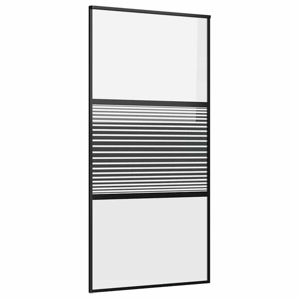 vidaXL Schuifdeur Zwart 102.5 x 205 cm Gehard glas en Aluminium