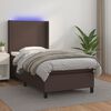 vidaXL Boxspring met matras en LED kunstleer bruin 80x200 cm