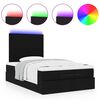 vidaXL Ottoman bed met matras en LED's 120x190 cm stof zwart