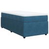 vidaXL Boxspring met matras fluweel donkerblauw 100x200 cm