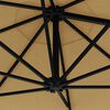 vidaXL Wandparasol met metalen paal 300 cm taupe
