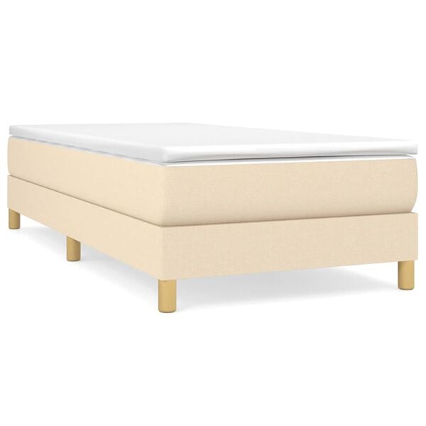 vidaXL Boxspring bed 90x190 cm stof cr&egrave;mekleurig