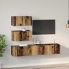 vidaXL Tv-meubelset Wandgemonteerd 4 pcs Oud Hout Bewerkt hout