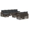 vidaXL Tuinbankenset 10 pcs Grijs en Donkergrijs poly rattan
