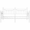 vidaXL Bedframe voor een daybed met hoofdeinde Wit 90 x 200 cm Staal