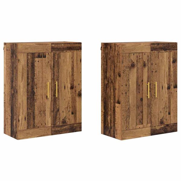vidaXL Wandkast 2 pcs Oudhout 69,5 x 34 x 90 cm Bewerkt hout