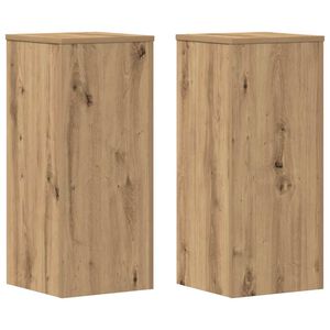 vidaXL Plantenstandaards 2 st 30x30x70 cm hout artisanaal eiken