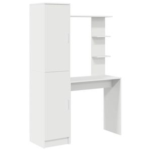 vidaXL Bureau met plank met opslag met de deur 2 st Wit