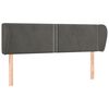 vidaXL Hoofdbord met randen 147x23x78/88 cm fluweel donkergrijs