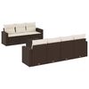 vidaXL 8-delige Loungeset met kussens poly rattan bruin
