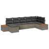 vidaXL Tuin Sofa Set met kussen 7 pcs Grijs Poly Rattan