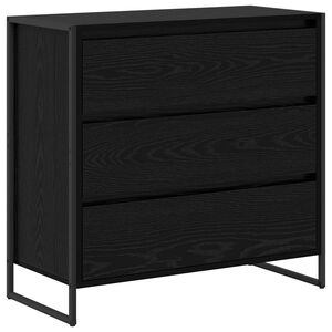 vidaXL Dressoir Zwart Eiken 79 x 36 x 75.5 cm Bewerkt hout