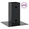 vidaXL Spokkels vierkant 12 st 61x61 mm gepoedercoat staal antraciet