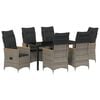 vidaXL Tuin eettafelset 7 st Grijs poly rattan