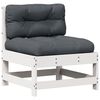vidaXL 8-delige Loungeset met kussens massief grenenhout wit