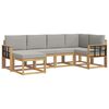 vidaXL Buiten bankenset 6 pcs Wit en Lichtgrijs
