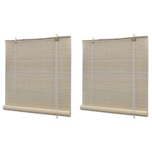 vidaXL Rolgordijnen 2 st 120x160 cm bamboe natuurlijk